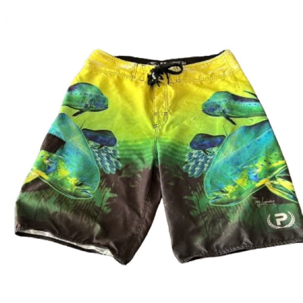 PELAGIC‎ Tony Ludovico Collab Men’s Board Shorts Size 34 Swim Surf Beach or Boat